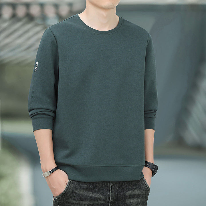 Men's Crew Neck Sweatshirt with Brushed Interior and Slim Hem Mune Fashion