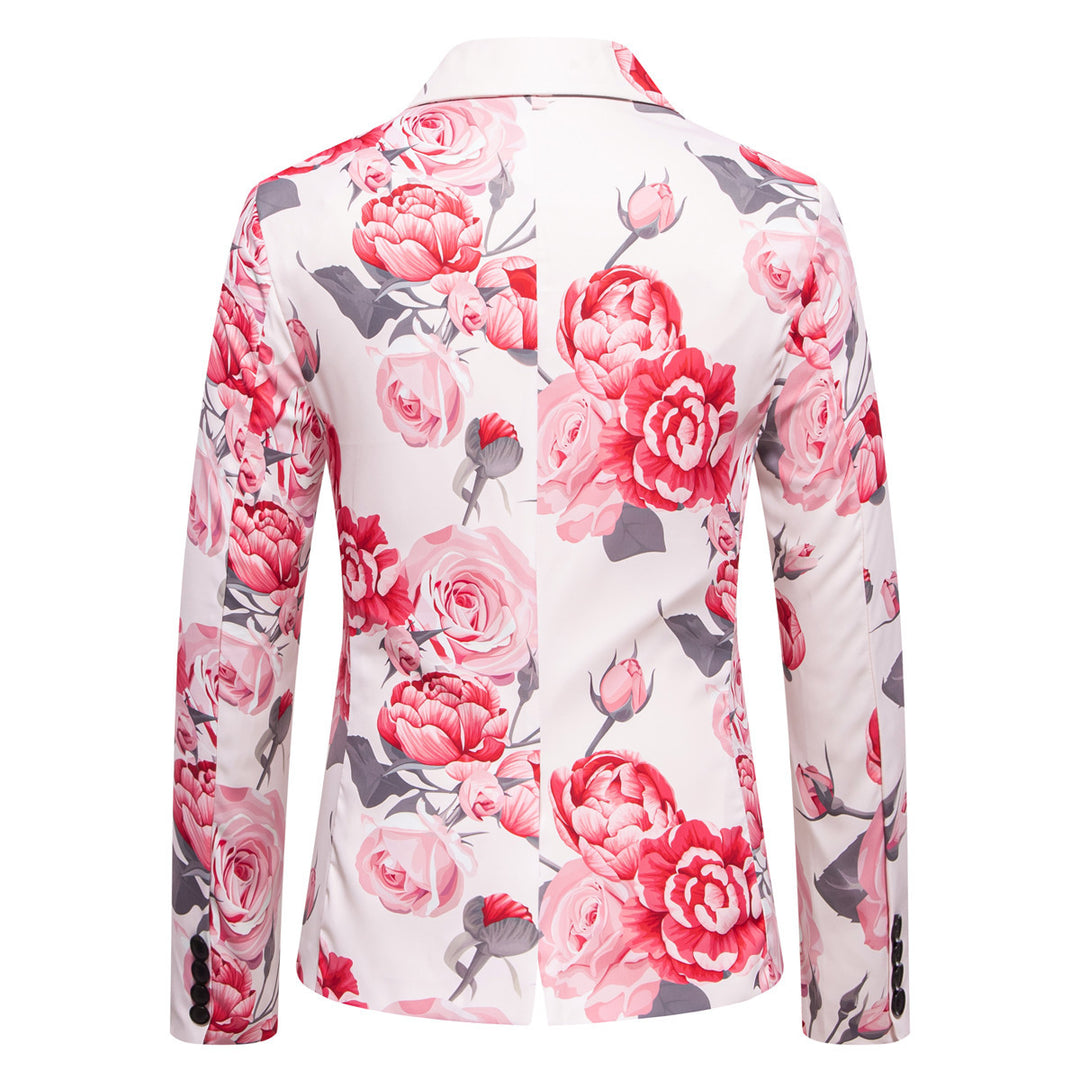 Men's Slim-Fit Blazer with all-over floral print and narrow lapel Mune Fashion