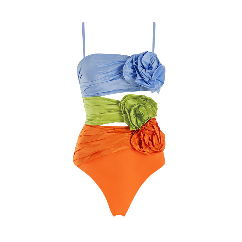 Women's One-Piece Swimsuit with Elaborate Ruffle Details Mune Fashion