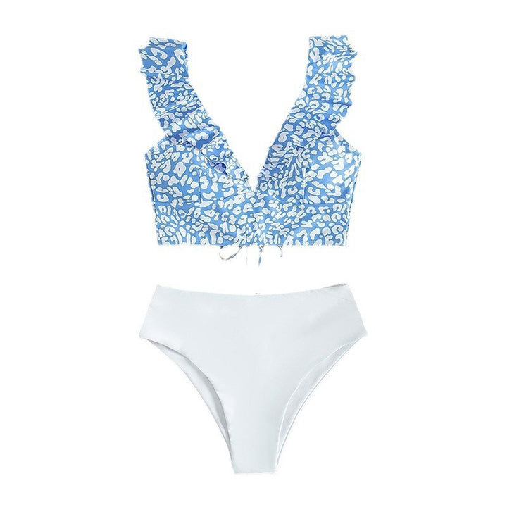 Women's bikini set with ruffles and fashionable leopard pattern Mune Fashion