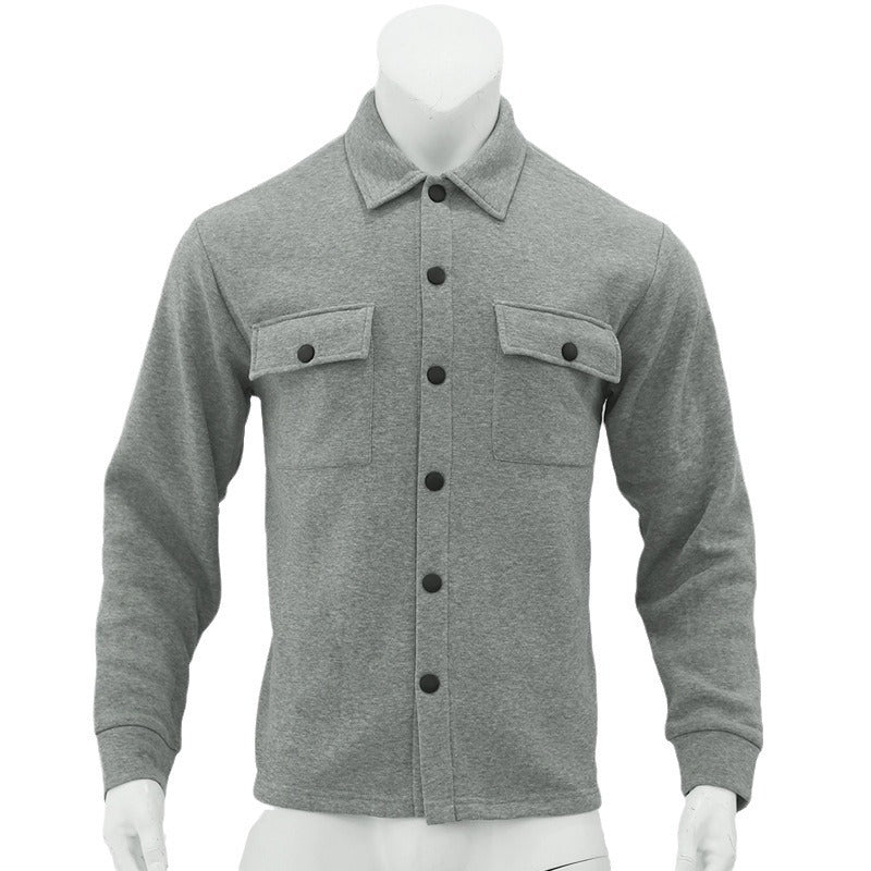 Men's wool-look overshirt with boxy silhouette, chest pockets & snap button closure Mune Fashion