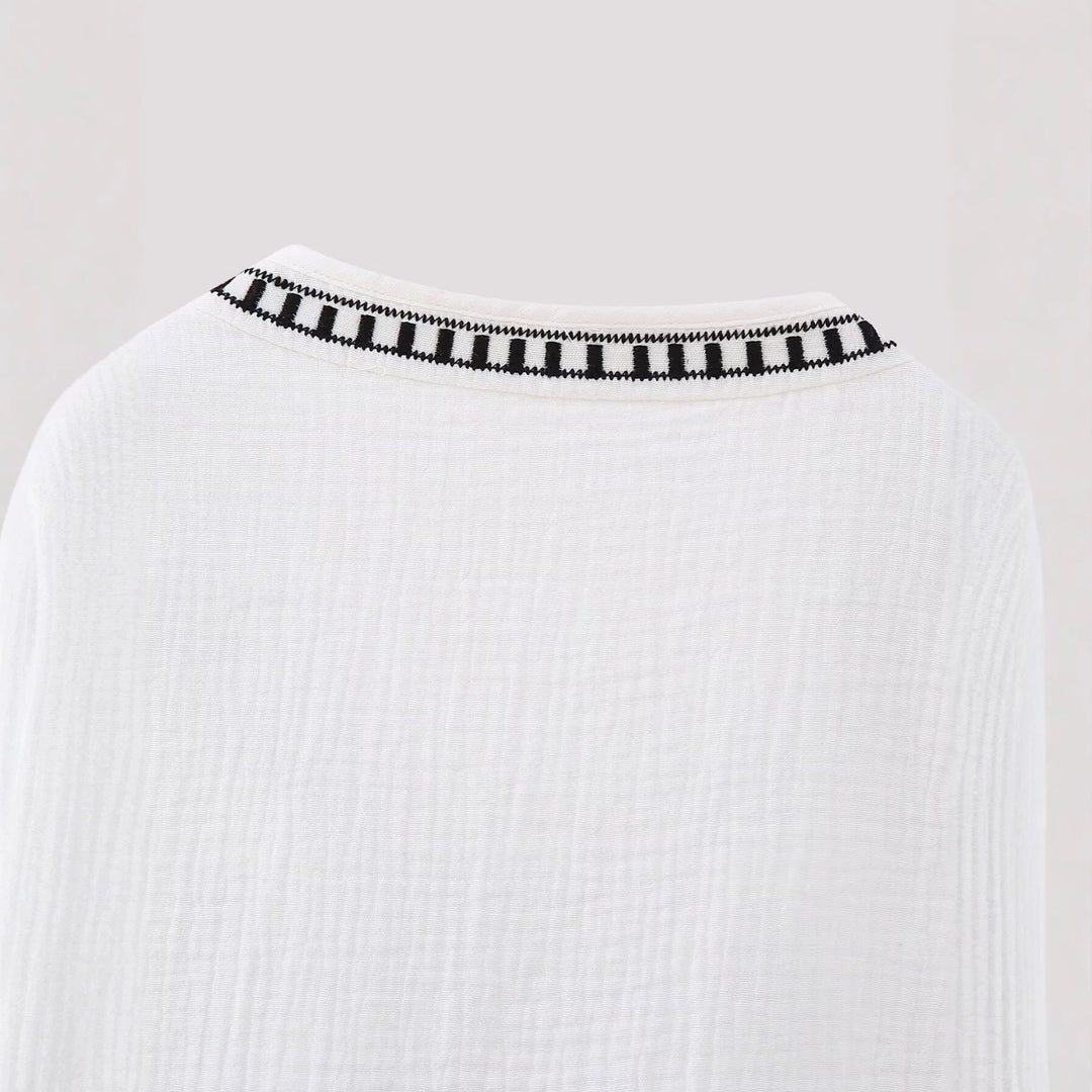 Women’s Sleeveless Embroidered Cotton Vest in Ethno-Boho Style Mune Fashion