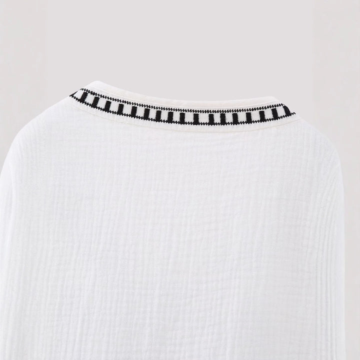 Women’s Sleeveless Embroidered Cotton Vest in Ethno-Boho Style Mune Fashion
