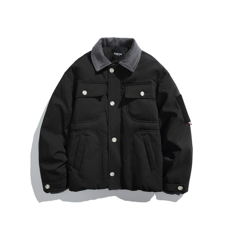 Unisex Padded Overshirt Jacket in Boxy Cut with Cord Collar and Flap Pockets Mune Fashion