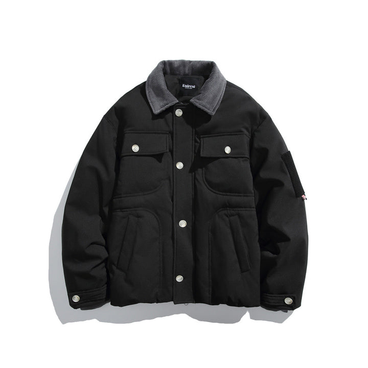 Unisex Padded Overshirt Jacket in Boxy Cut with Cord Collar and Flap Pockets Mune Fashion