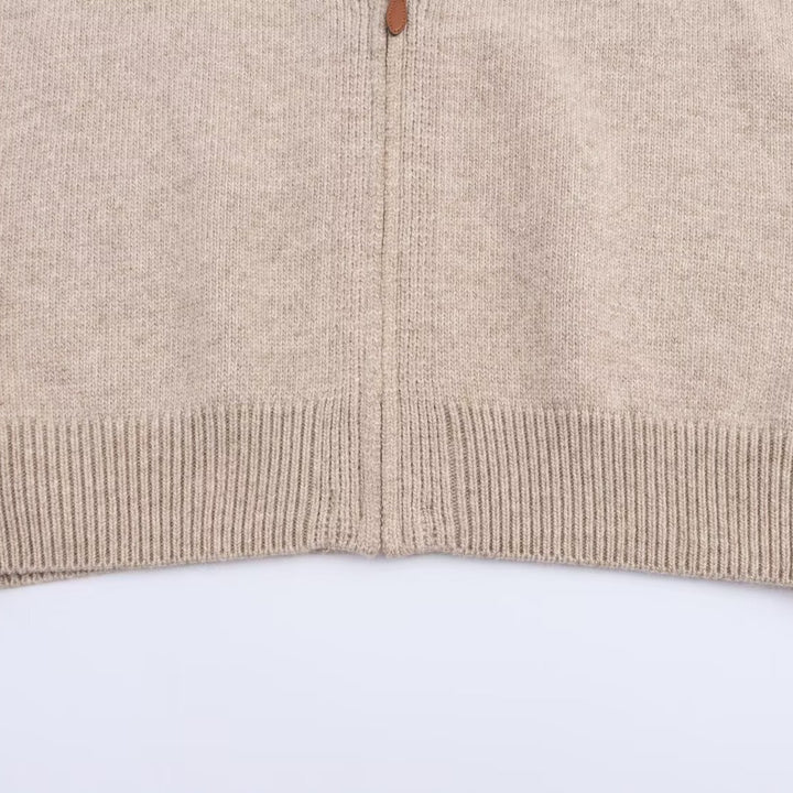 Women's knitted vest with full-length zipper and V-neck Mune Fashion