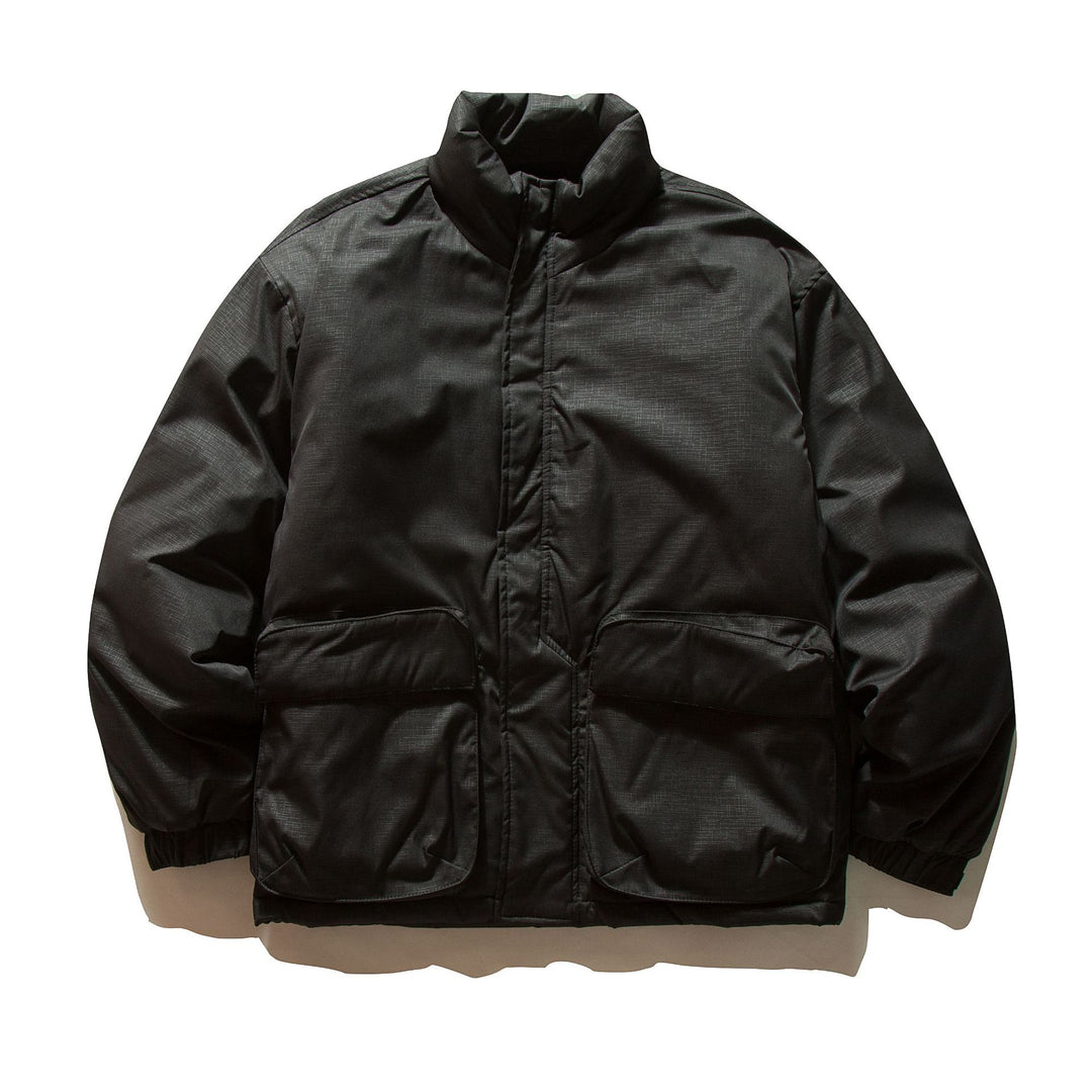 Unisex Boxy-filled Puffer jacket with high stand-up collar and utility pockets Mune Fashion