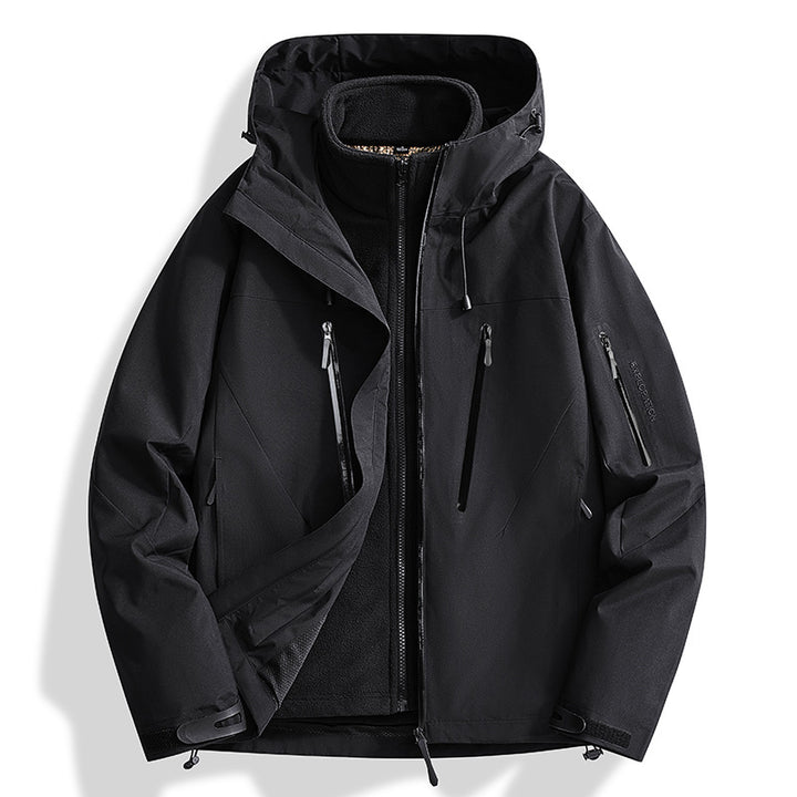 Men's two-in-one softshell outdoor jacket with detachable fleece inner jacket and waterproof zippers Mune Fashion