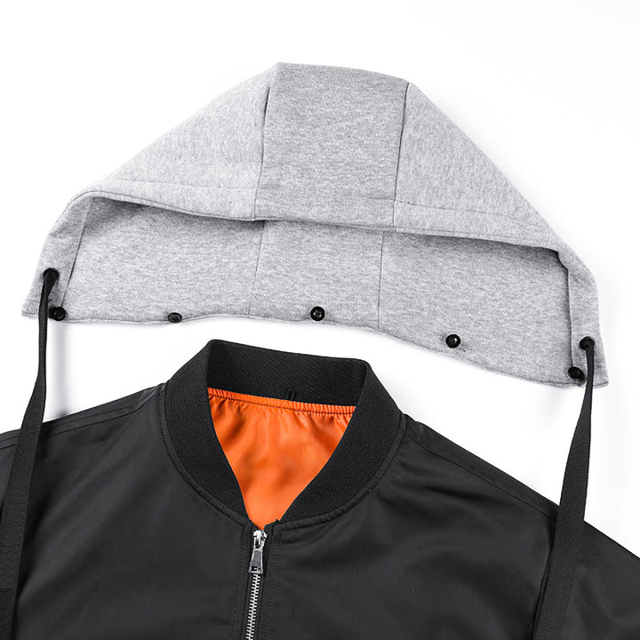 Men's Urban Bomber Jacket with integrated hood layer, contrasted thermal lining, and arm pocket Mune Fashion