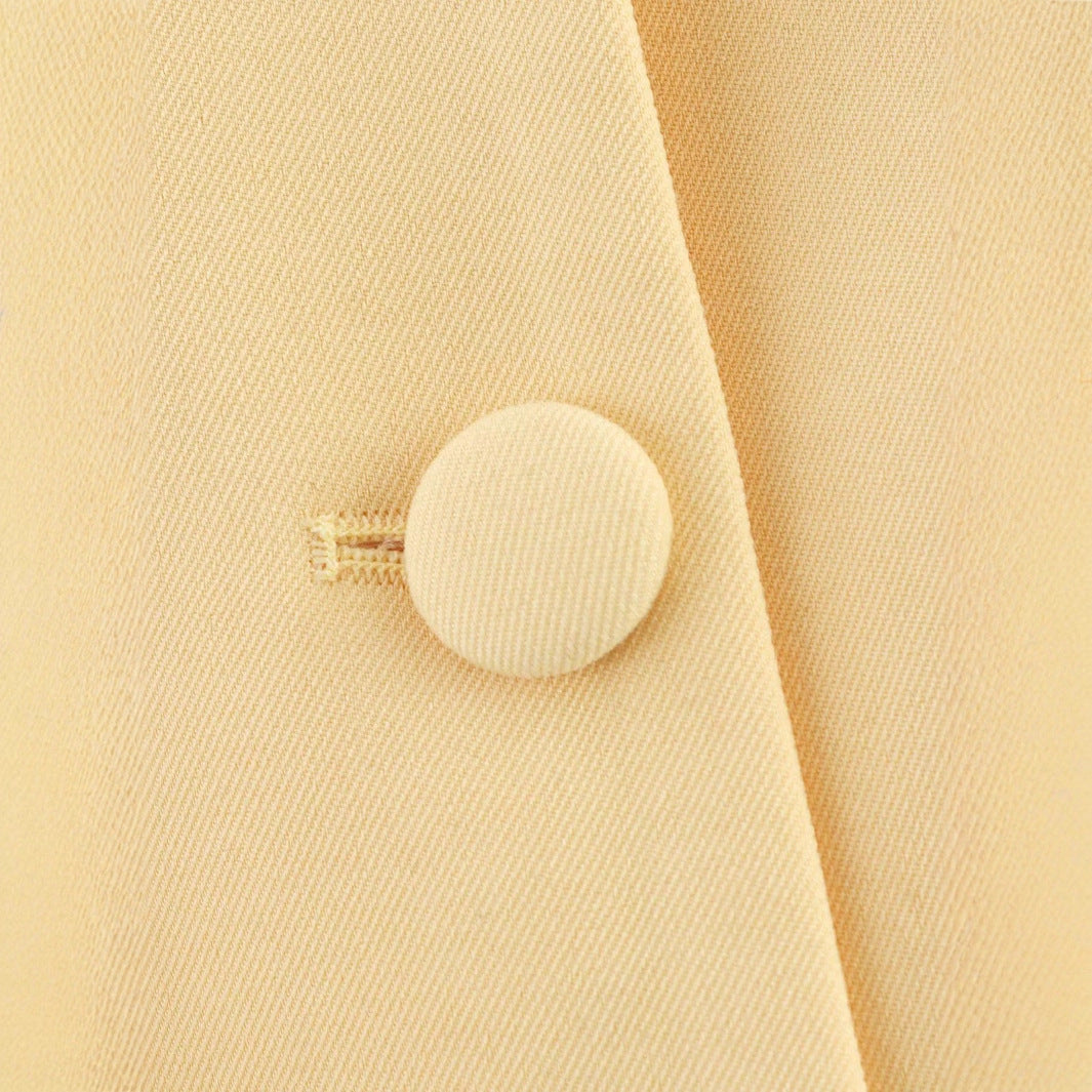 Women tailored round neck blazer jacket with concealed button placket, flap pockets and figure-enhancing seam lines Mune Fashion