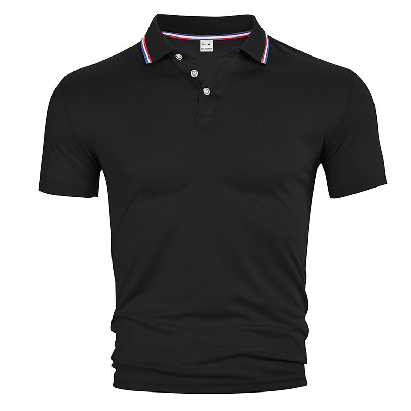 Men's breathable piqué polo with contrast stripes on the collar Mune Fashion