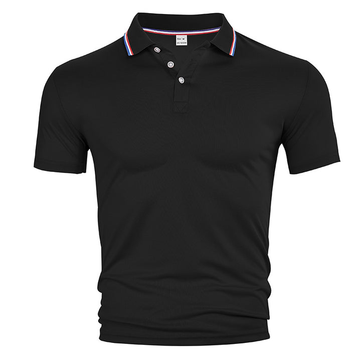 Men's breathable piqué polo with contrast stripes on the collar Mune Fashion