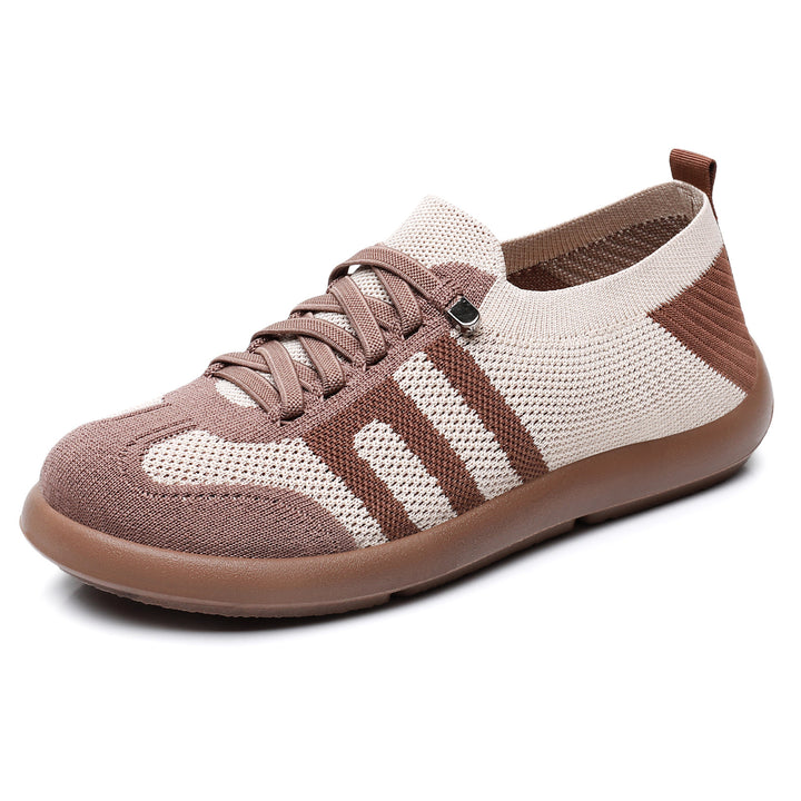 Women's breathable knitted sneakers with seamless sock upper, reinforced toe cap, and flexible EVA sole Mune Fashion