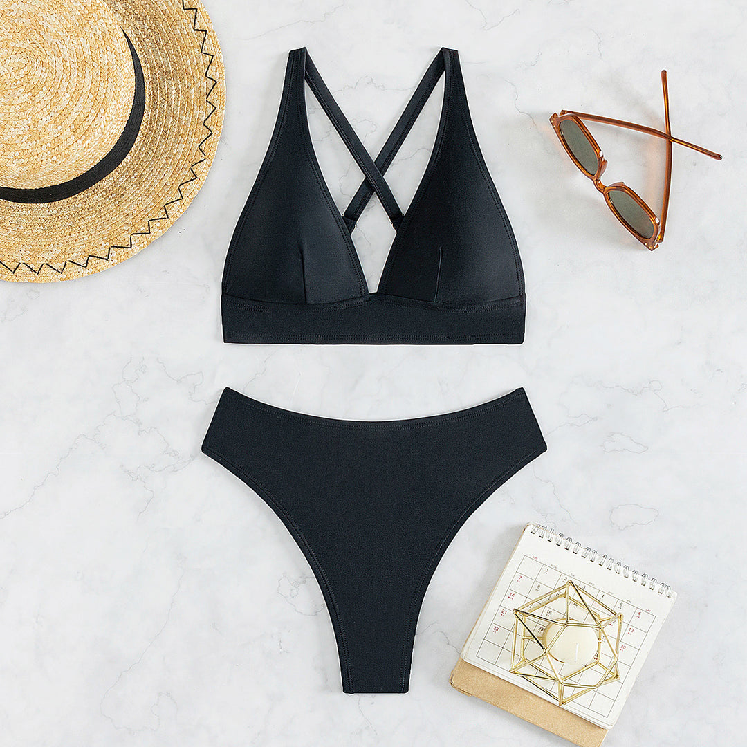 Women's High-Waisted Triangle Bikini Mune Fashion