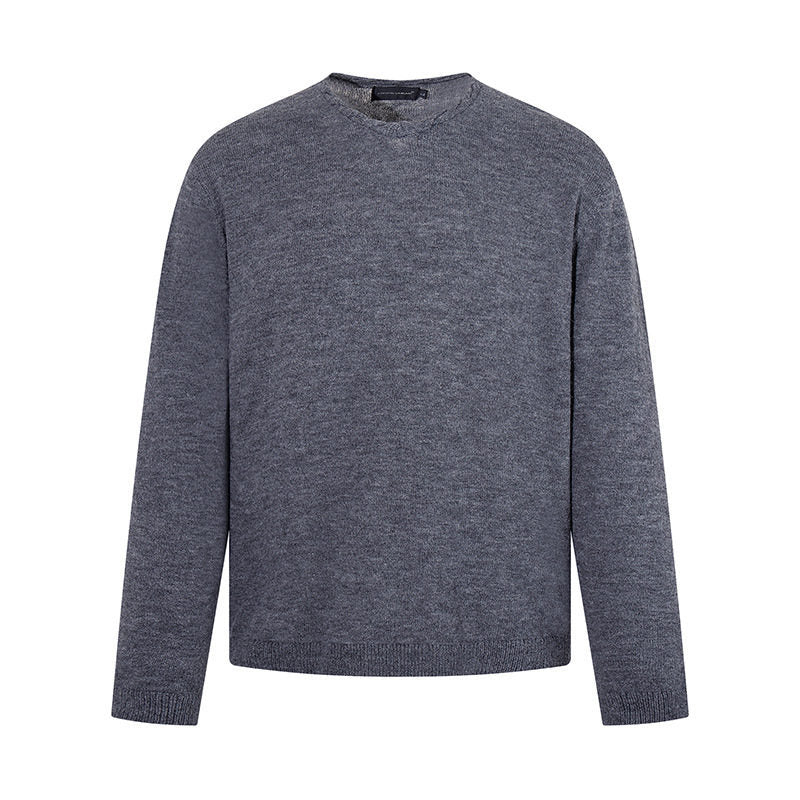 Men's fine knit sweater with round neck, loose fit and ribbed hem Mune Fashion