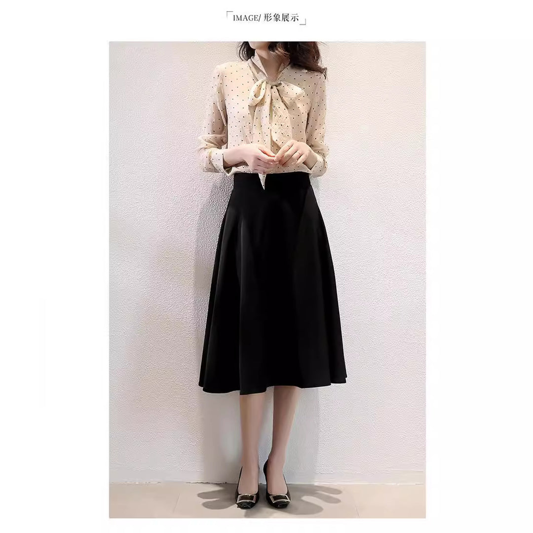 Women Elegant Midi Skirt with Flared Cut Mune Fashion