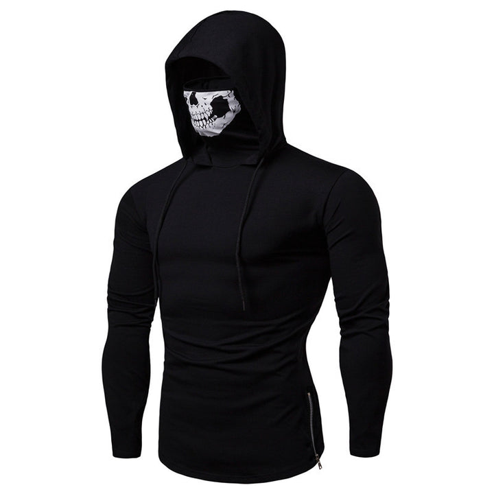 Men's Slim-Fit Hoodie with Integrated Skull Face Mask Mune Fashion