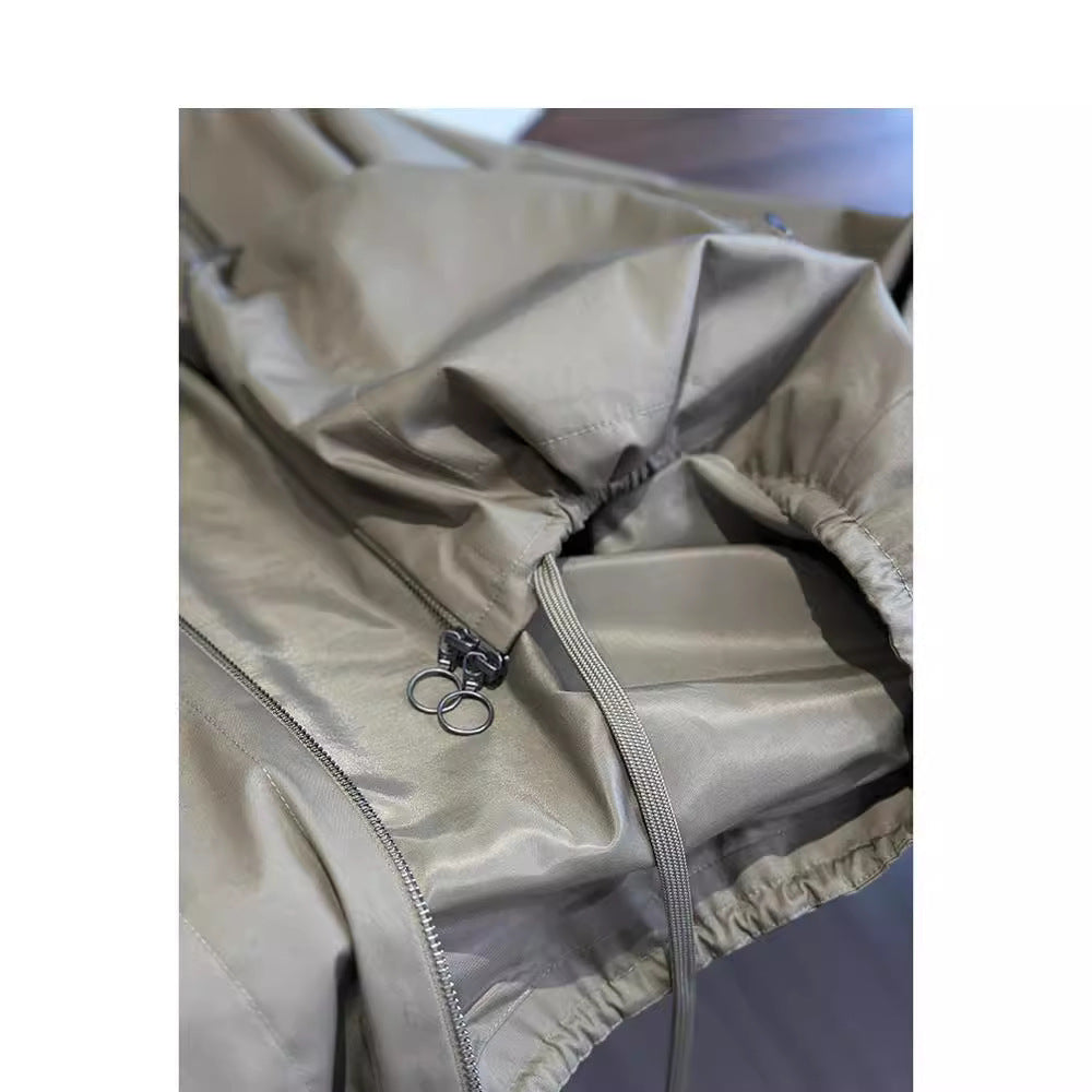 Women's Casual Hooded Jacket with Adjustable Waist Mune Fashion