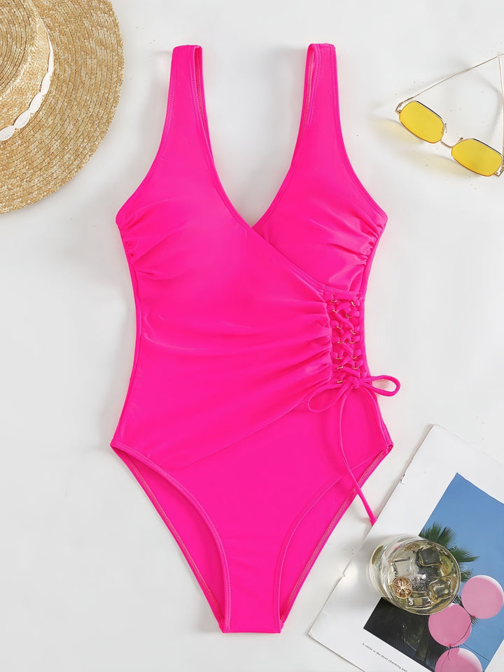 Women's One-Piece Swimsuit with Elegant Wrap Design Mune Fashion