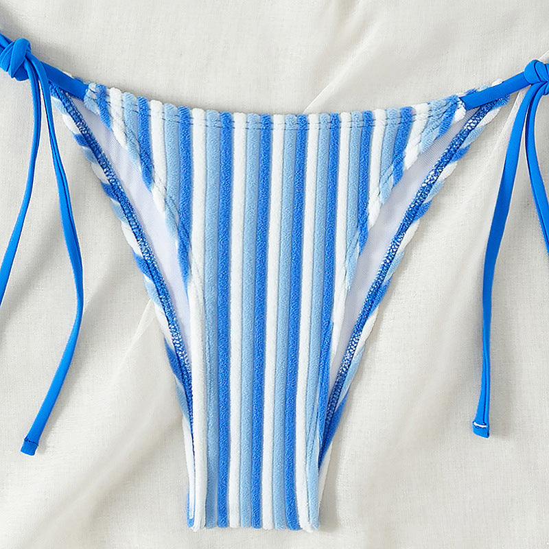 Women's Triangle Bikini with refined stripes and playful bows Mune Fashion