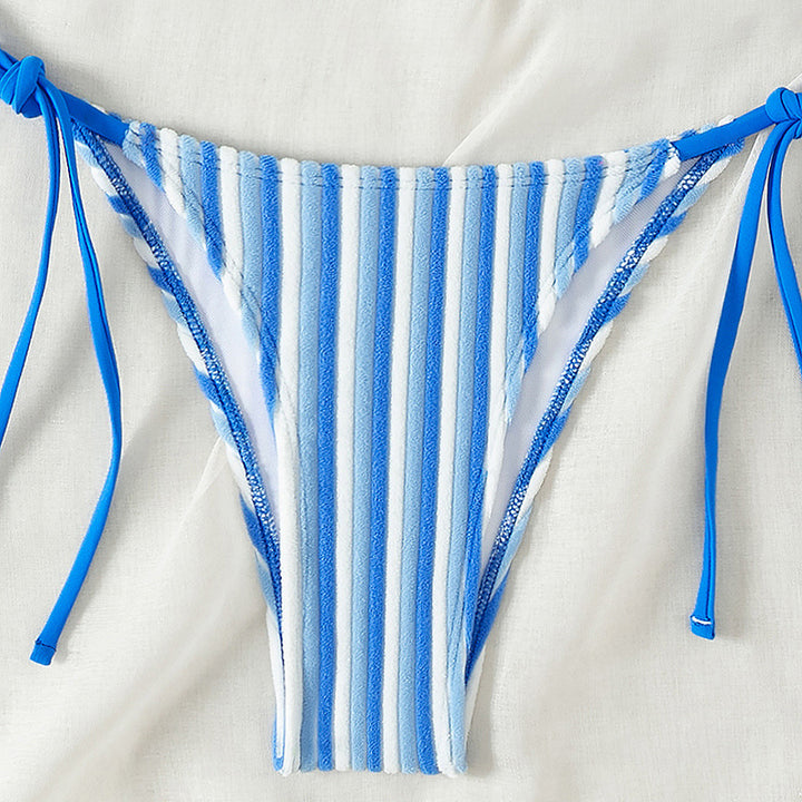 Women's Triangle Bikini with refined stripes and playful bows Mune Fashion