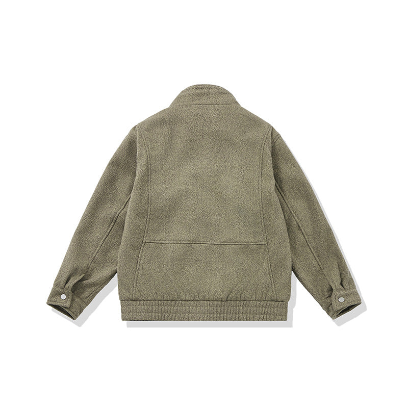 Men's short-cut fleece jacket with cord collar and quilted lining Mune Fashion