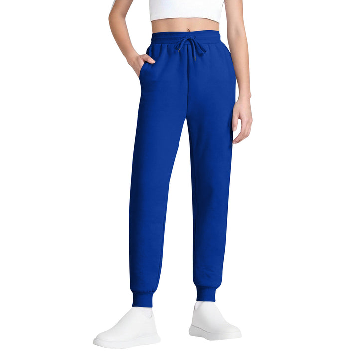 Women's slim high-waisted joggers with drawstring, side pockets, and cuffs Mune Fashion