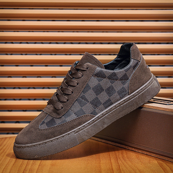 Men's Fashion Sneakers with Check Pattern