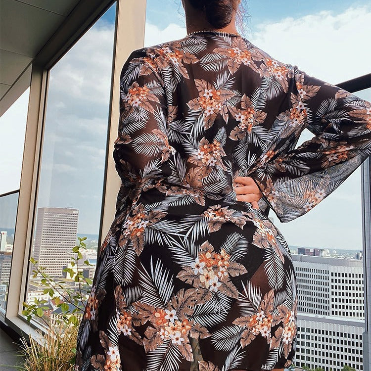 Women's bikini set with floral kimono and stylish details Mune Fashion