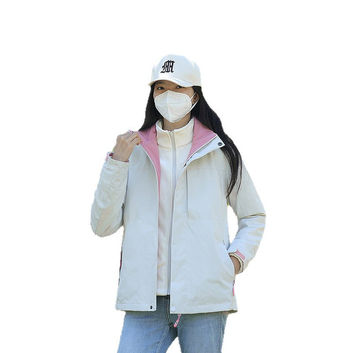 Unisex Waterproof Trekking Softshell Jacket with High Collar and Light Thermal Lining Mune Fashion
