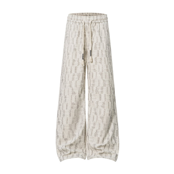 Women's Wide Palazzo Jogging Pants with Textured Knit, Drawstring & Balloon Leg Mune Fashion