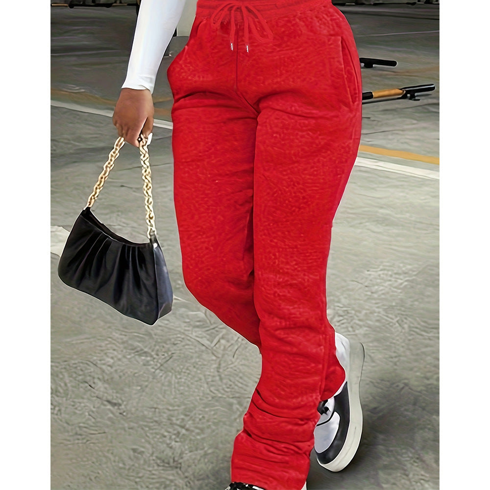 Women's figure-hugging high-waist stretch sweatpants with gathered ankle cuffs and side pockets Mune Fashion