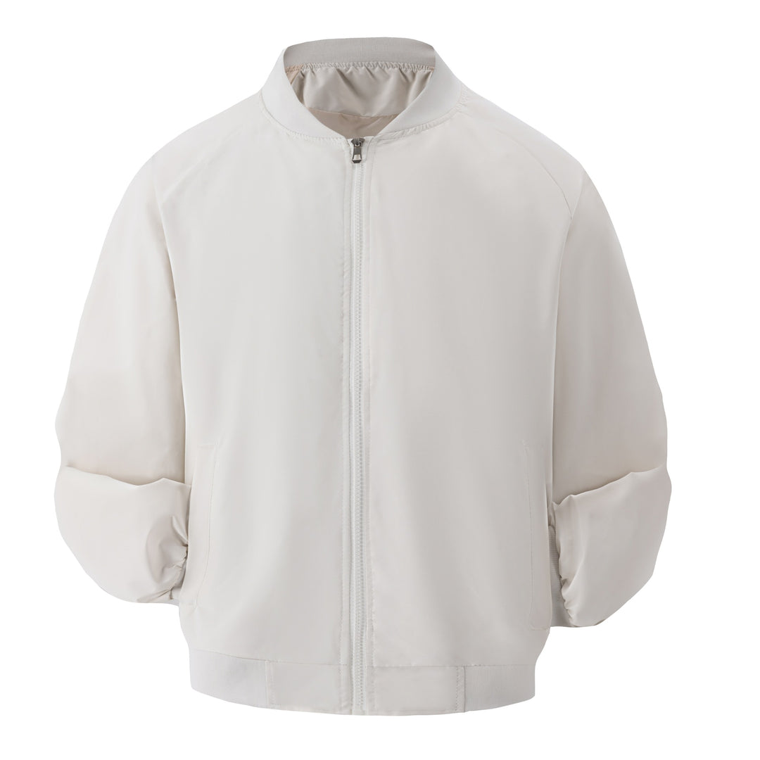 Men's Lightweight Bomber Transitional Jacket with Raglan Sleeves, Ribbed Hem & Windproof Shell Mune Fashion