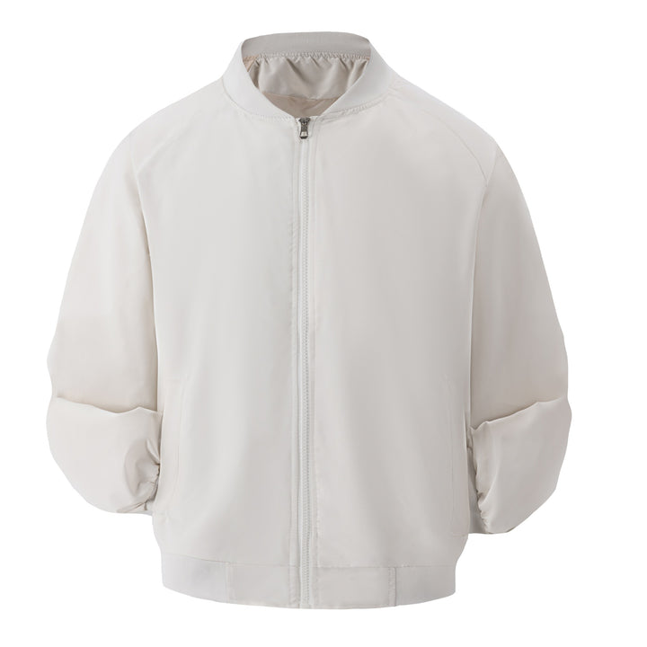 Men's Lightweight Bomber Transitional Jacket with Raglan Sleeves, Ribbed Hem & Windproof Shell Mune Fashion
