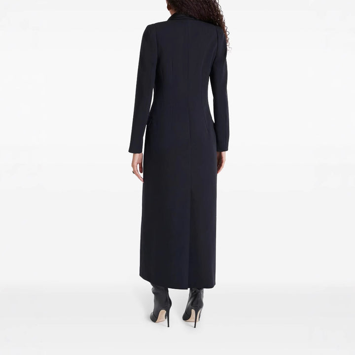 Women's max dress in tuxedo blazer style with shawl collar and single-button closure Mune Fashion