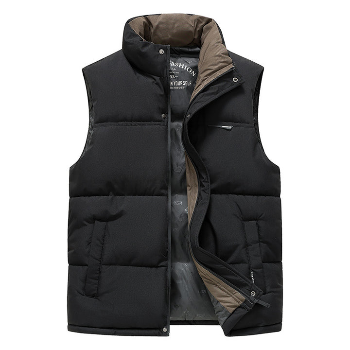 Men's thermo puffer vest with reinforced collar, dual closure & lining with logo print Mune Fashion