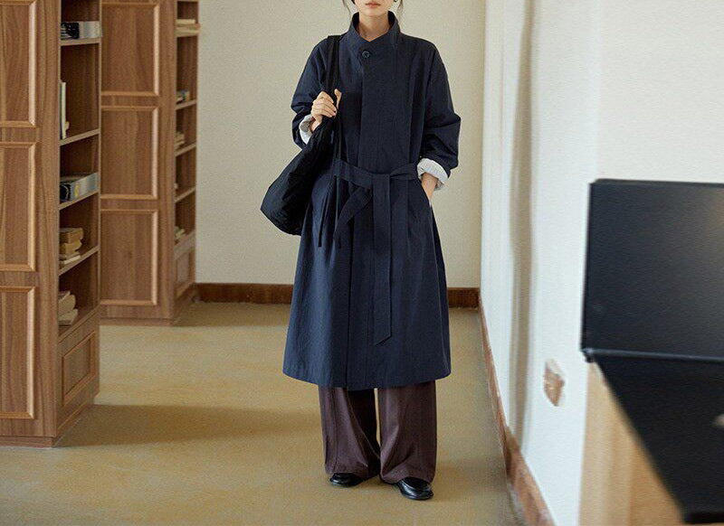 Women's Urban Long Trench Coat Mune Fashion