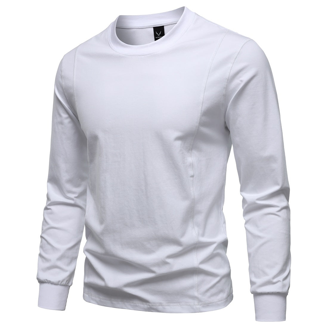 Men's long sleeve shirt made of stretch cotton blend with crew neck and flat seams Mune Fashion
