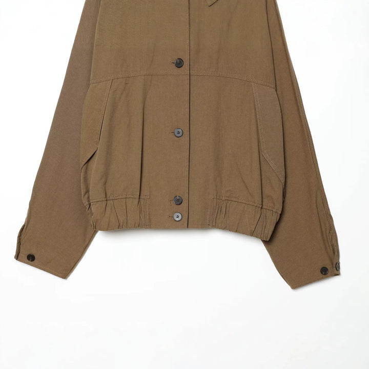 Women's Oversize Utility Jacket with High Stand Collar and Elastic Hem Mune Fashion