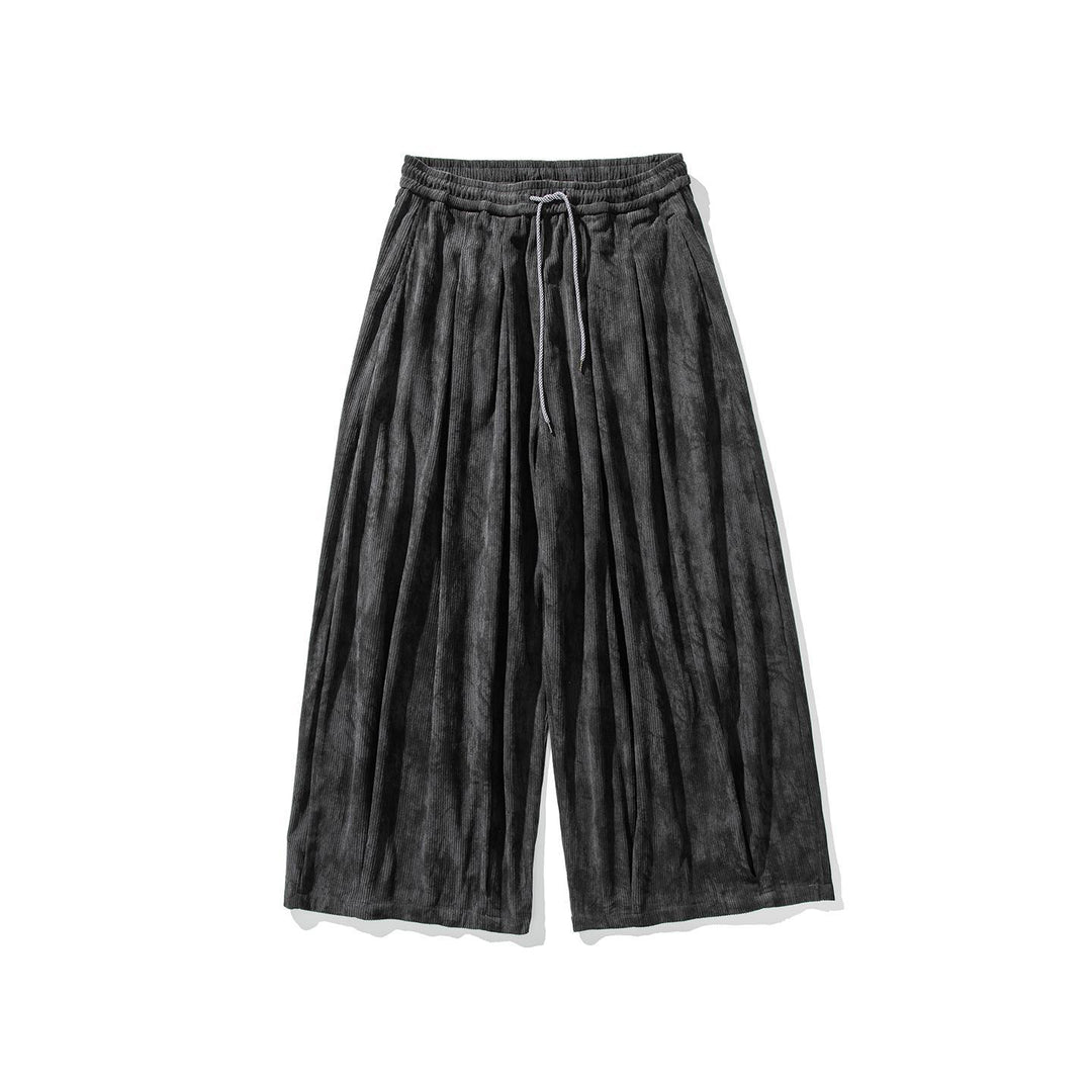 Men's Loose Cord Lounge Pants with Pleats, Elastic Waistband, and Balloon Leg Cut Mune Fashion