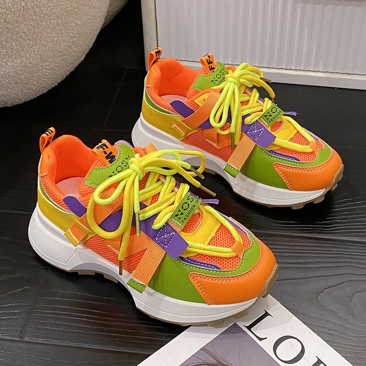Women Chunky Plateau Sneaker with breathable mesh and mounted straps Mune Fashion