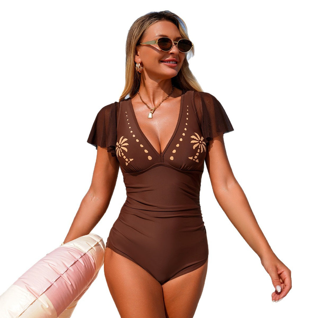 Women's elegant one-piece swimsuit with playful ruffles and cut-out details Mune Fashion