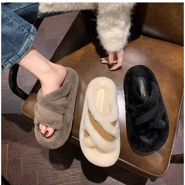 Ladies Lined Cozy Slippers with Teddy Lining and Profiling Anti-Slip Sole Mune Fashion