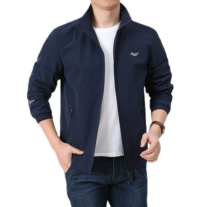 Men's lightweight zip transition jacket with high stand-up collar and zippered pockets Mune Fashion