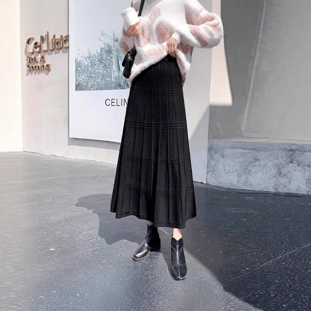 Ladies Elegant Knit Maxi Skirt Mune Fashion