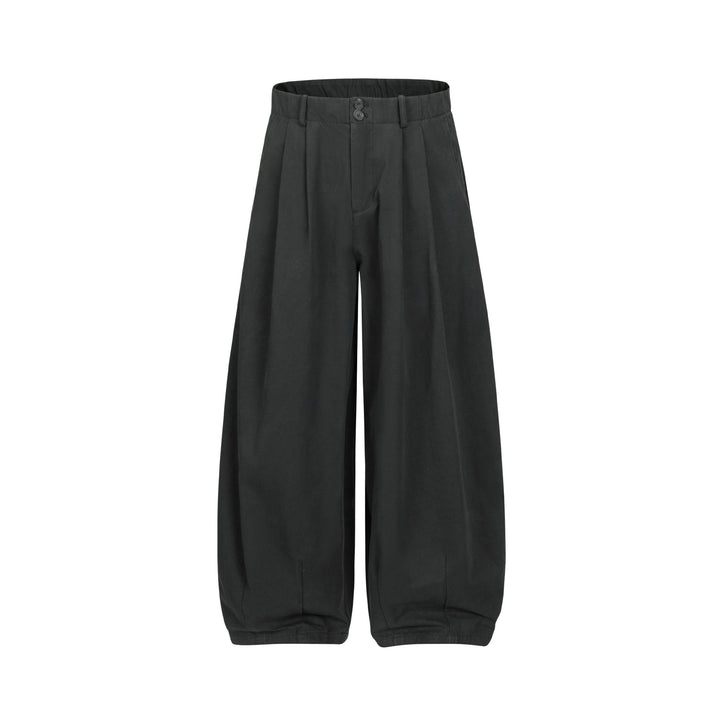 Women Wide Culotte Pants with High Waist, Pleats, and Elastic Ankle Closure Mune Fashion