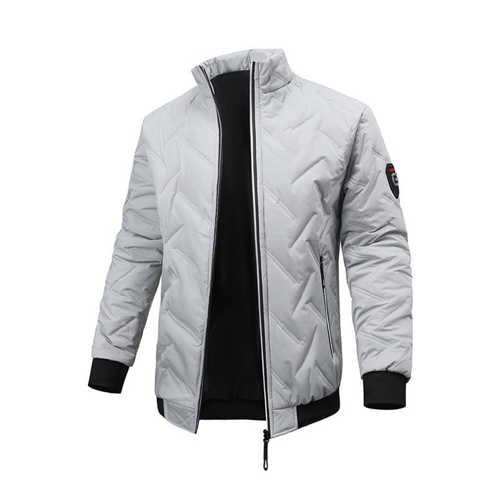 Men's Lightweight Padded Jacket with High Collar and Practical Zipper Mune Fashion