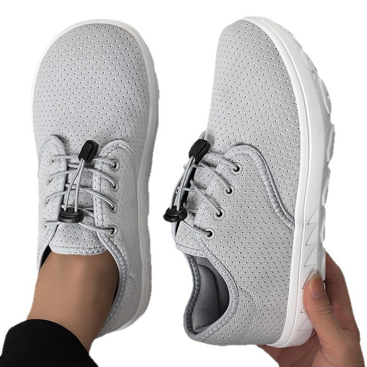 Women Lightweight Leisure Sneakers with Quick Lace Cord, Perforated Mesh & Shock-Absorbing Outsole Mune Fashion