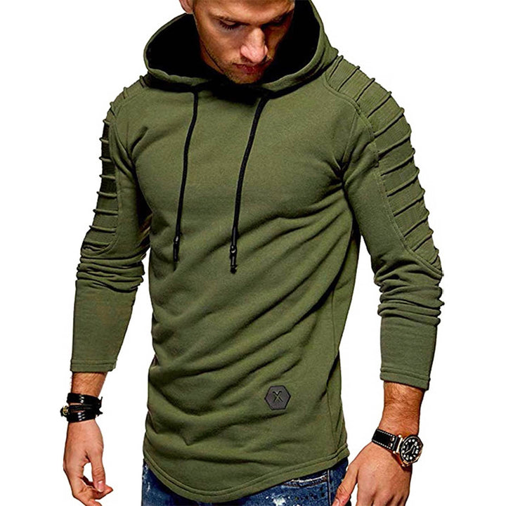 Men's Longline Hoodie with Padded Panel Sleeves and Tailored Slim Fit Mune Fashion