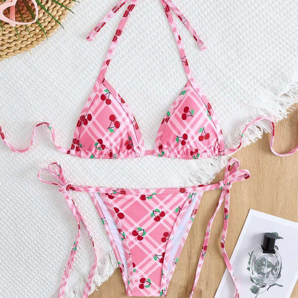 Women’s triangle bikini with fresh cherry design Mune Fashion
